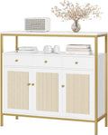 White and Gold Dresser with Drawers and Doors M779914