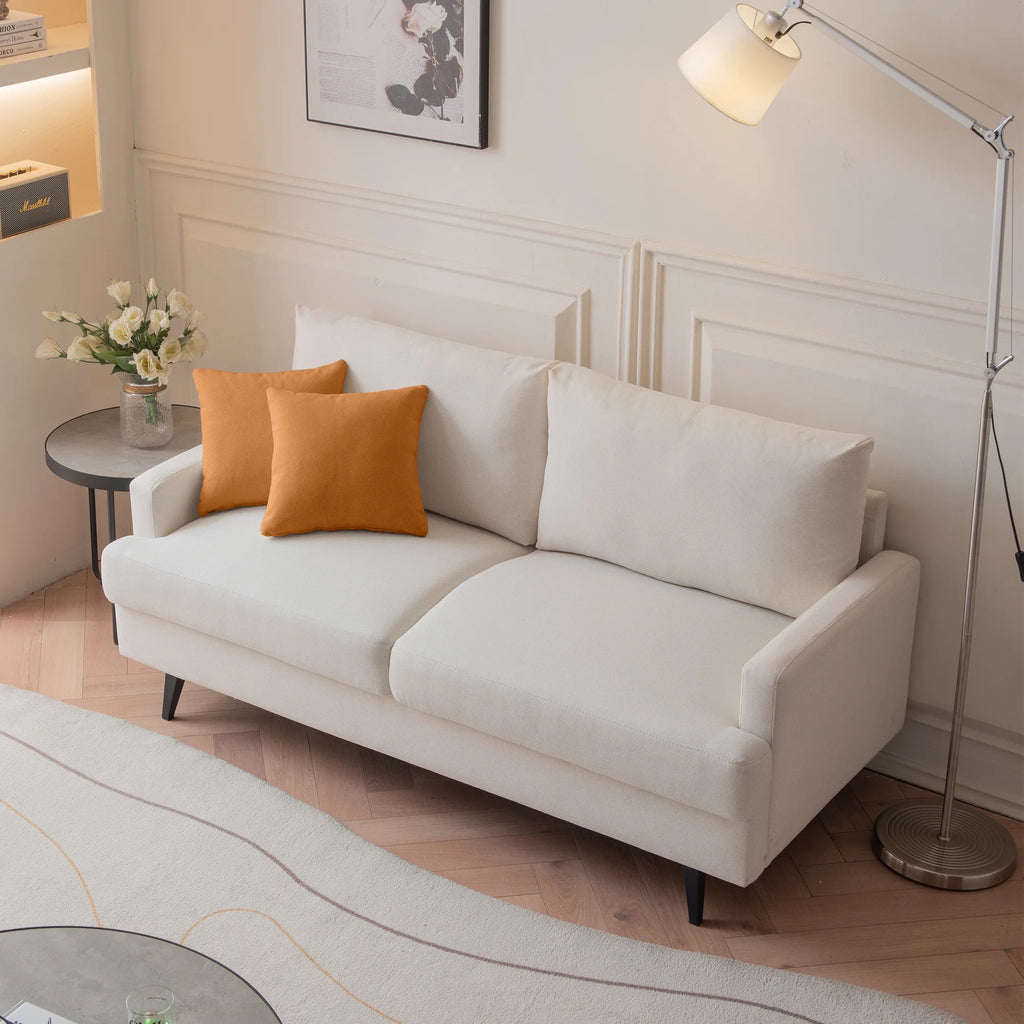 Beige Upholstered Futon Sofa Couch Loveseat U616373