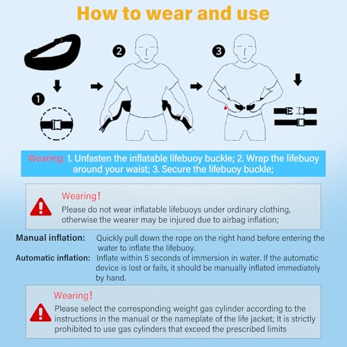 Automatic Inflatable Belt Pack Water Sports Jacket Waist Belt PFD J877