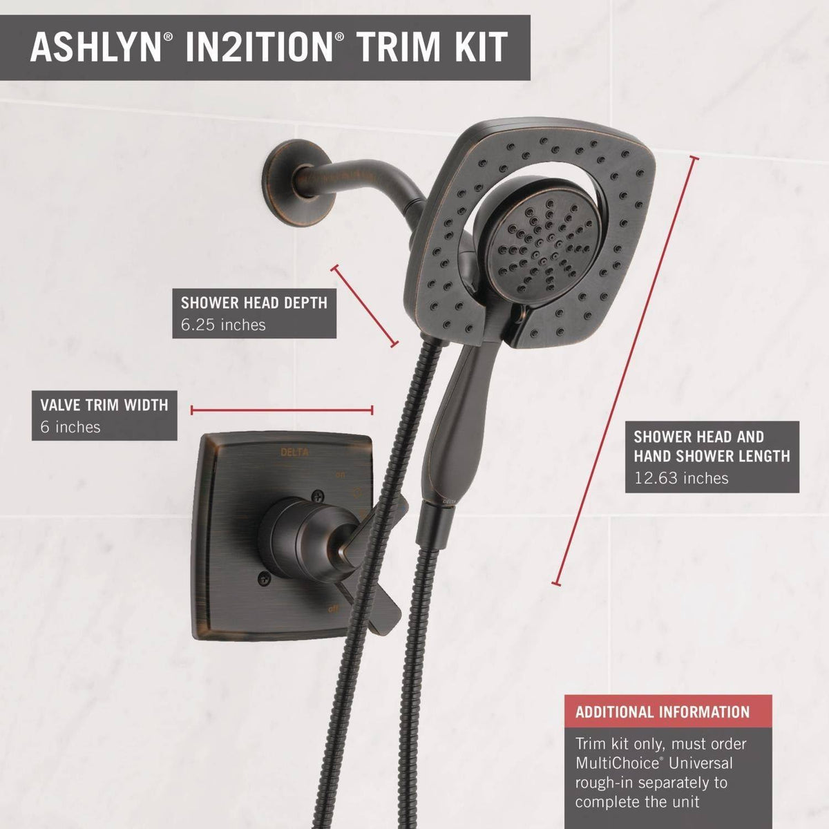 Dual-Function Shower Trim Kit with 2-Spray F108