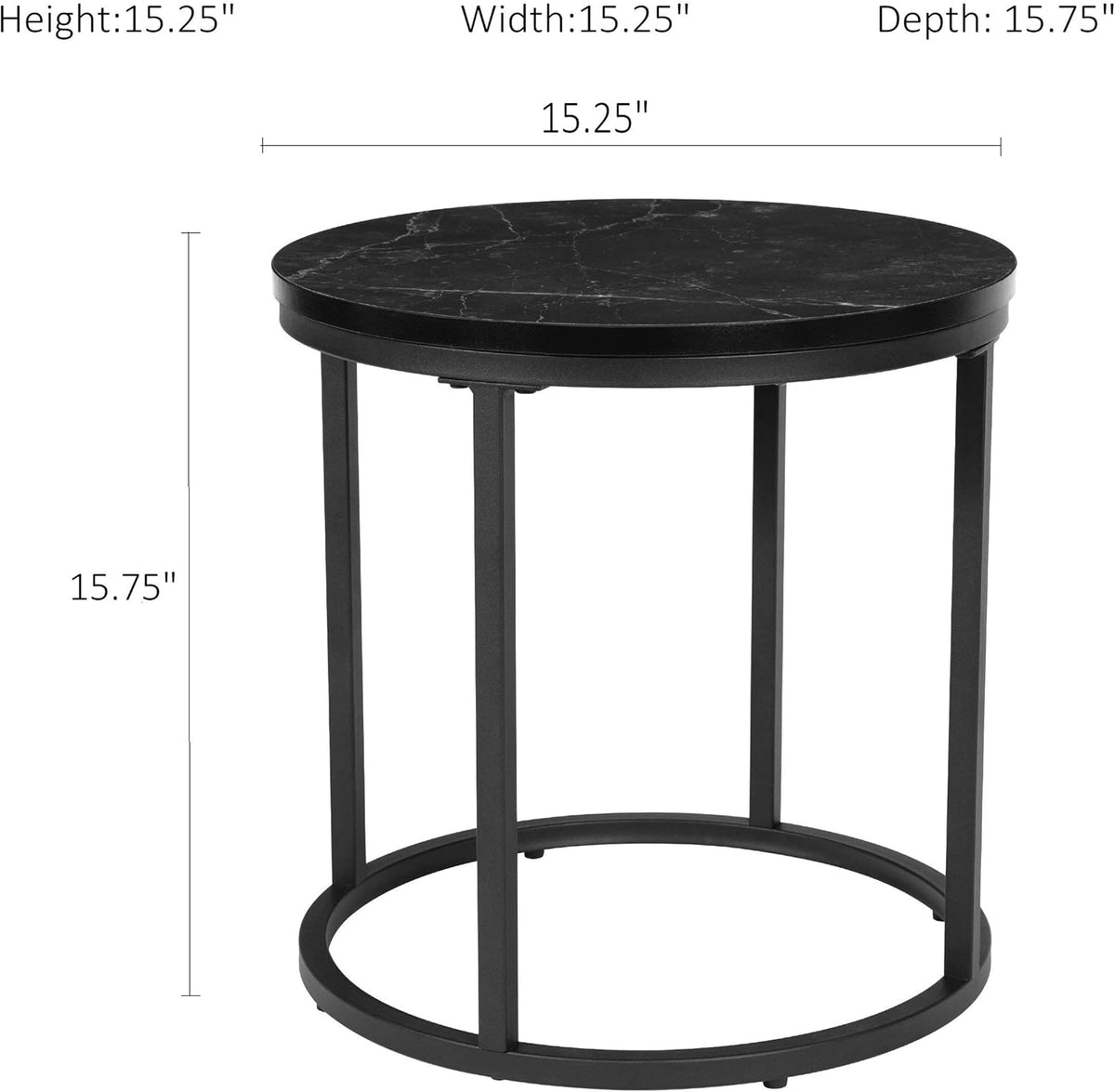 Black End Table Set of 2 S696
