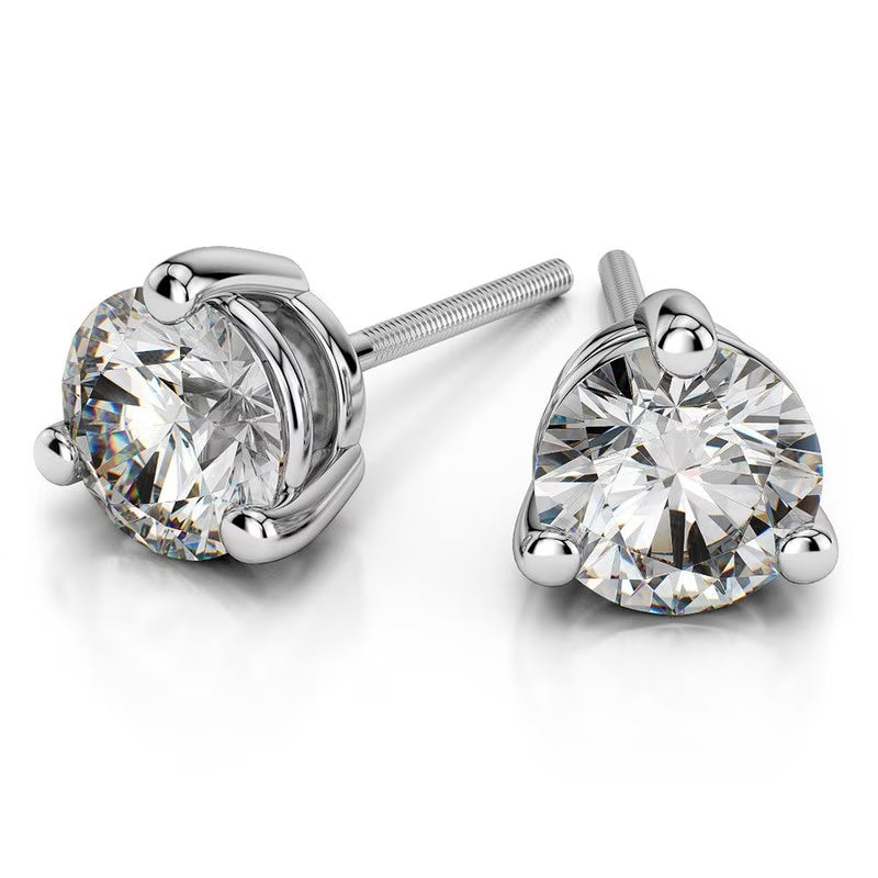 18K White Gold Diamond Stud Earrings K637455