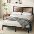 Queen Bamboo and Metal Platform Bed Frame T451