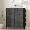 Black 12 Drawer Fabric Dresser S845855