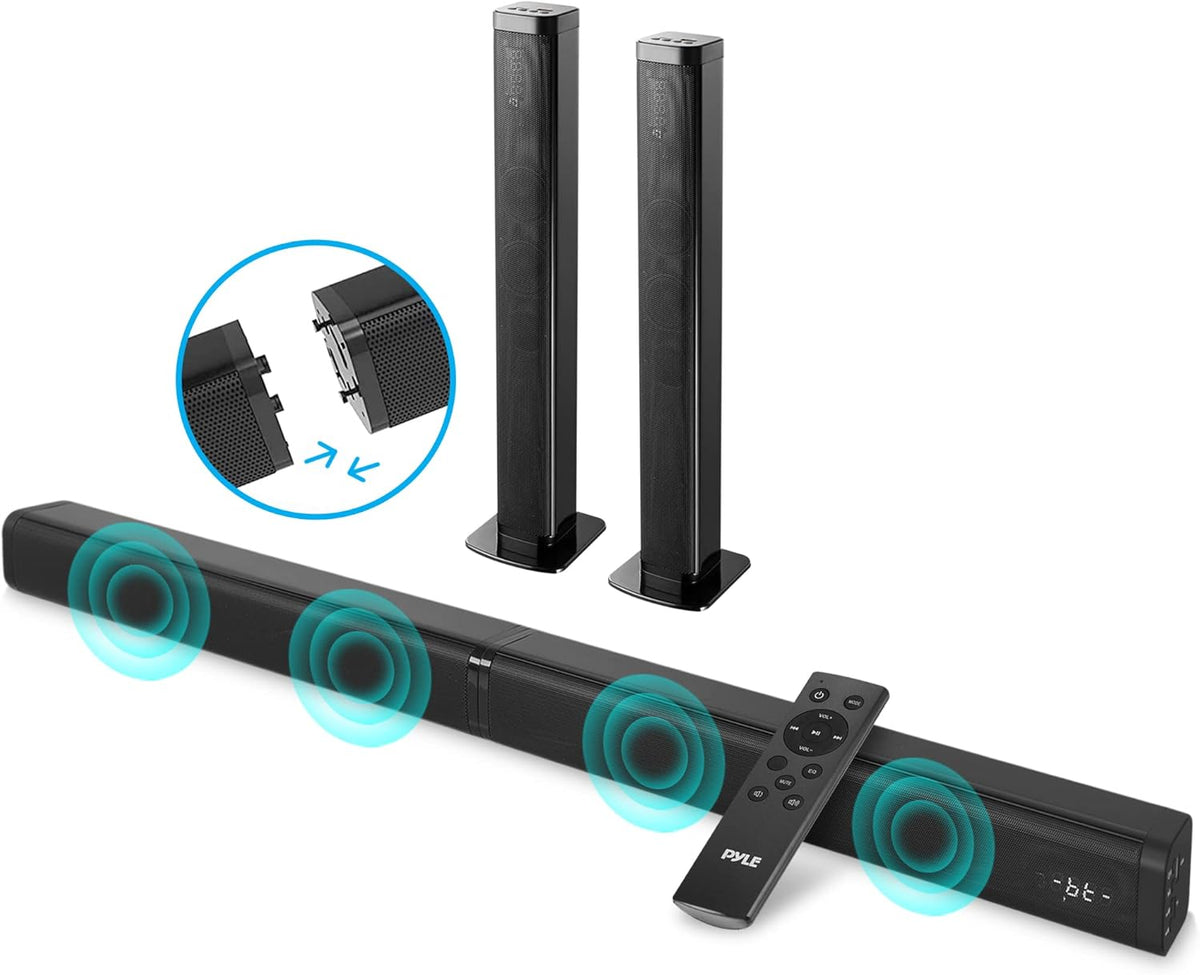 39" Bluetooth Soundbar Stereo Speaker with Optical, AUX, USB/TF Card Input G1129