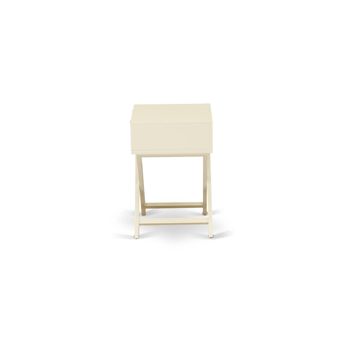 Square Night Stand End Table with Drawer in White Finish D65317
