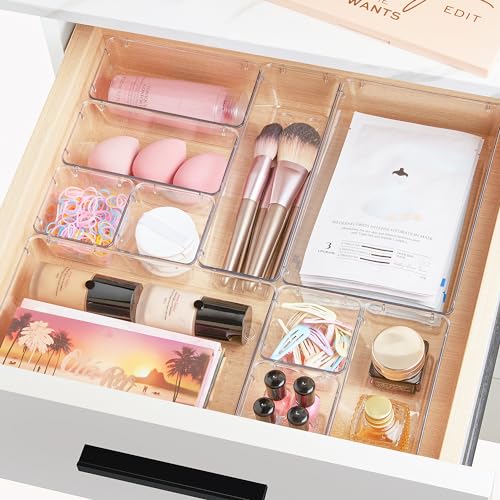 66 PCS Clear Plastic Drawer Organizer Bins R25069