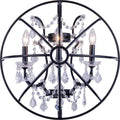 Wall Lamp Sconce 3-Light Dark Bronze Clear Crystal Candelabra H8691