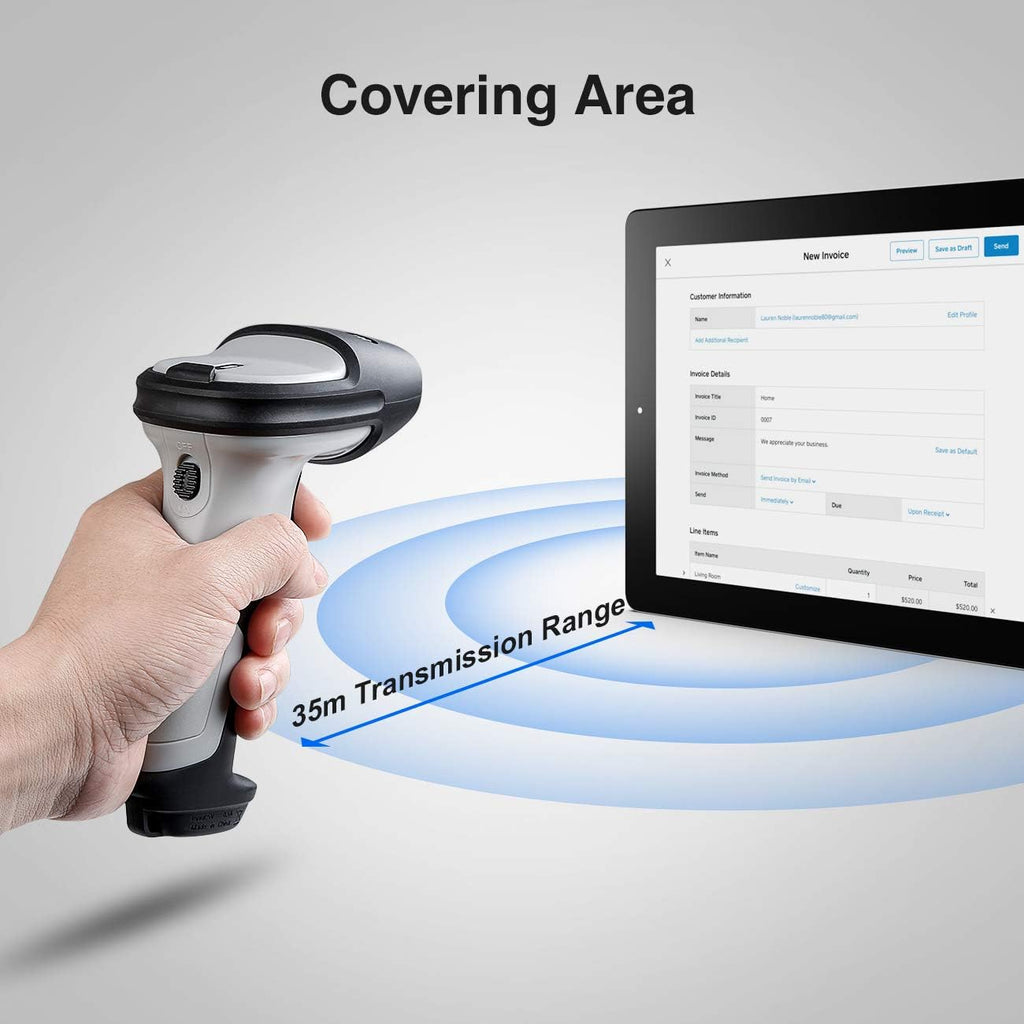 Bluetooth Barcode Scanner, 35m Range Y219