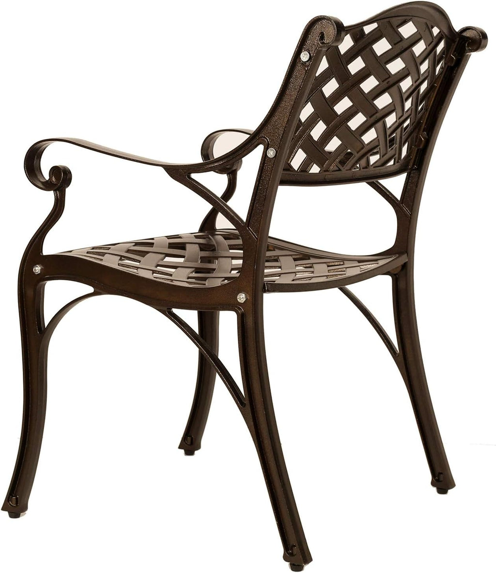 2 Piece Cast Aluminum Outdoor Bistro Dining Chair Set Antique Bronze C617095