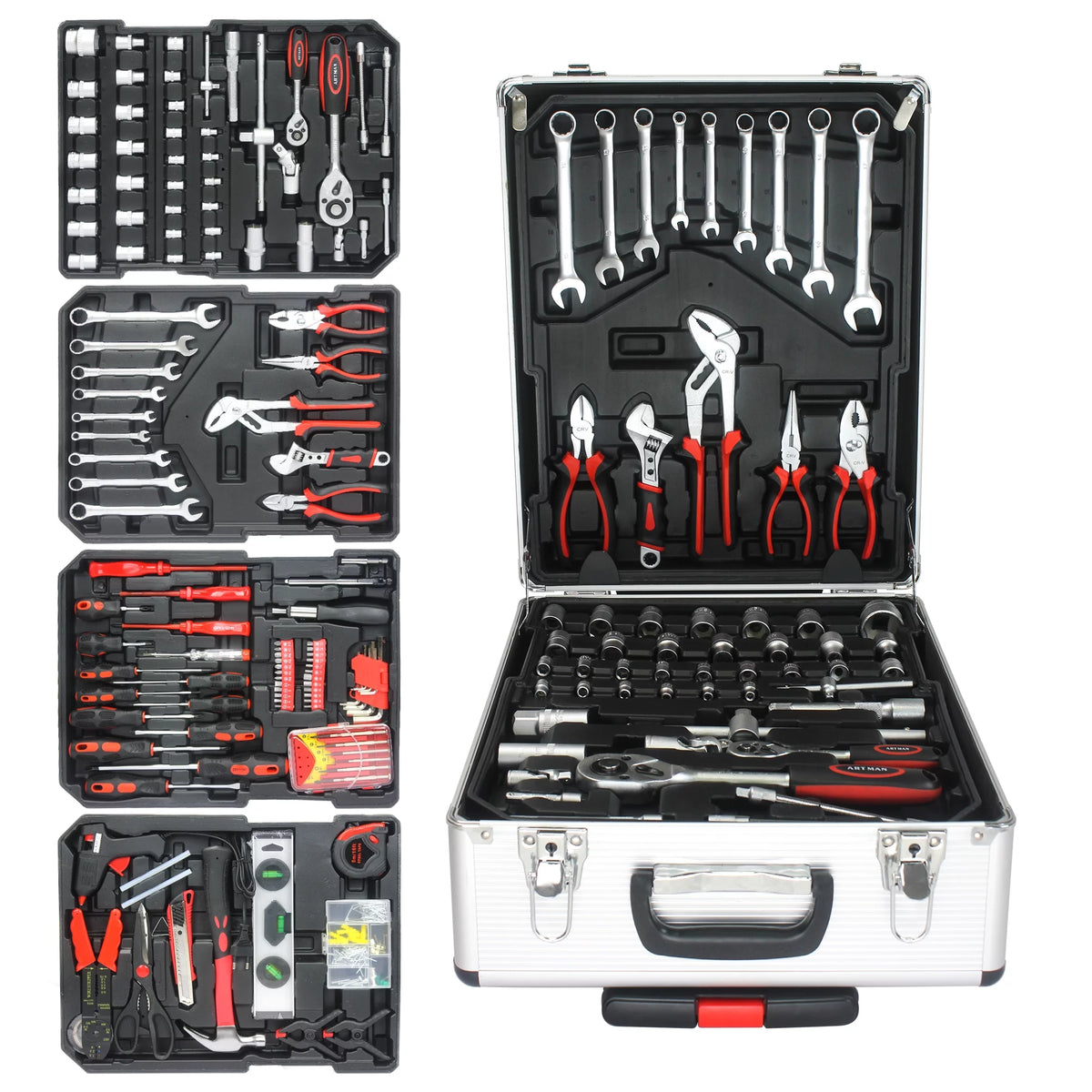 White 4 Layers Rolling Tool Box Set C139035