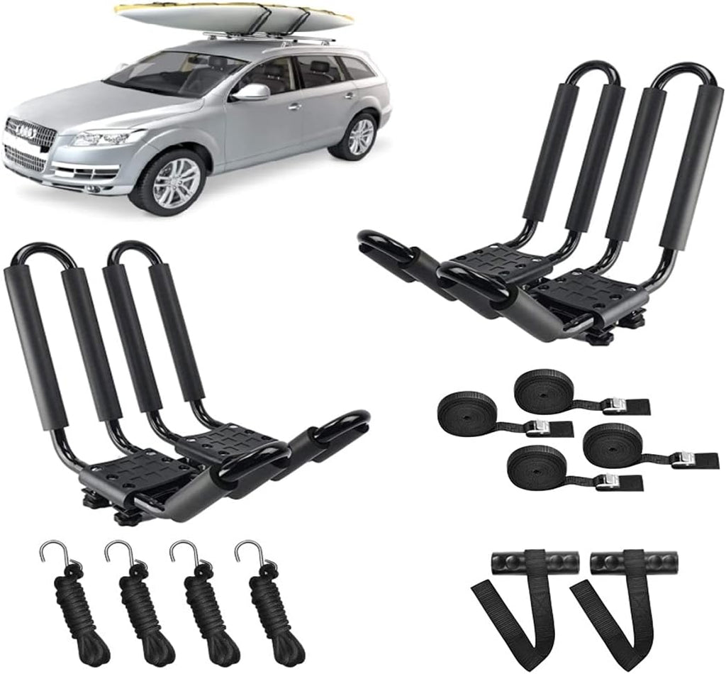 2 Pair Double Folding J Bar Kayak Rack Car Roof Carrier L531