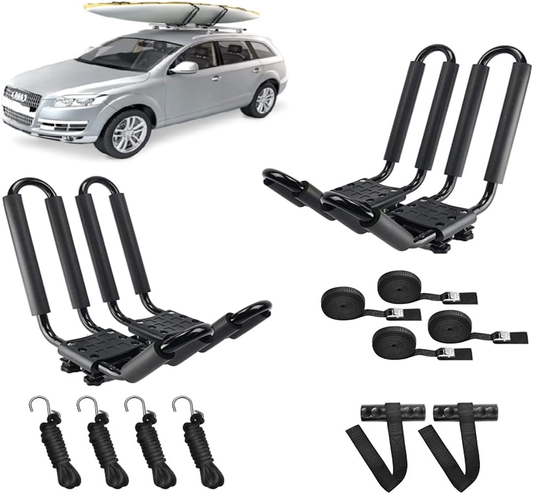 2 Pair Double Folding J Bar Kayak Rack Car Roof Carrier L531