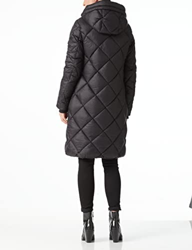 Women Long Heavy Puffer Coat Diamond Quilted Thermal Thicken Winter Parka Windproof Jacket with Hood V92093