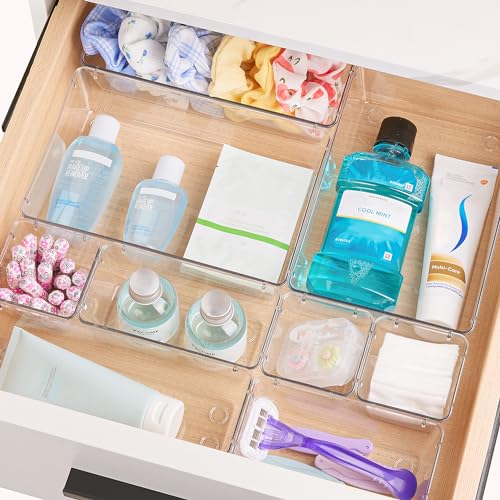 66 PCS Clear Plastic Drawer Organizer Bins R25069