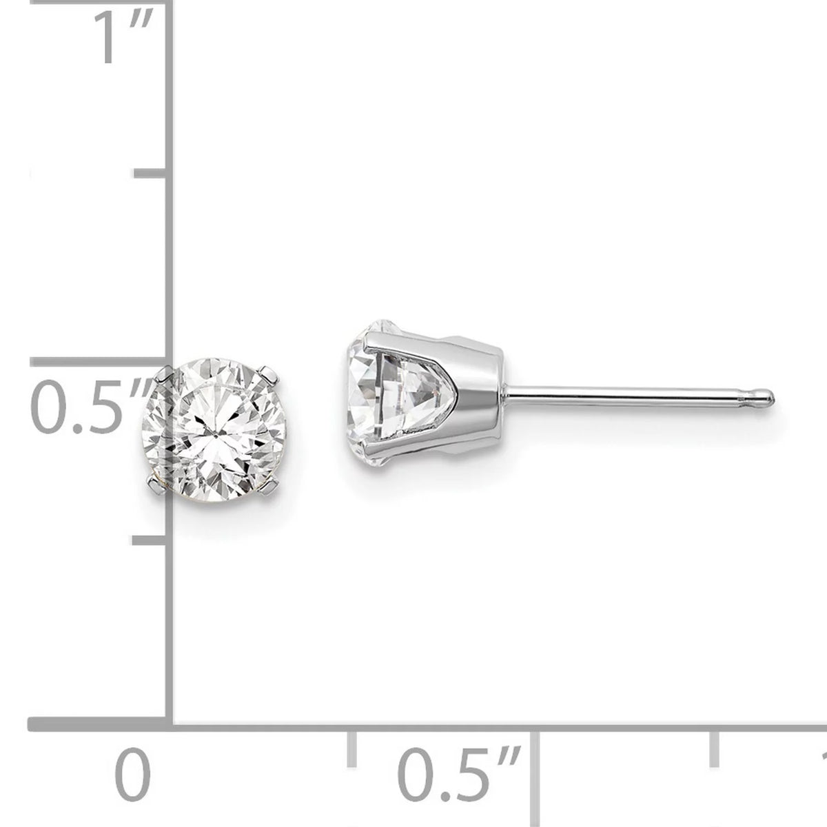 14k White Gold 5mm White Topaz Stud Earrings A637818