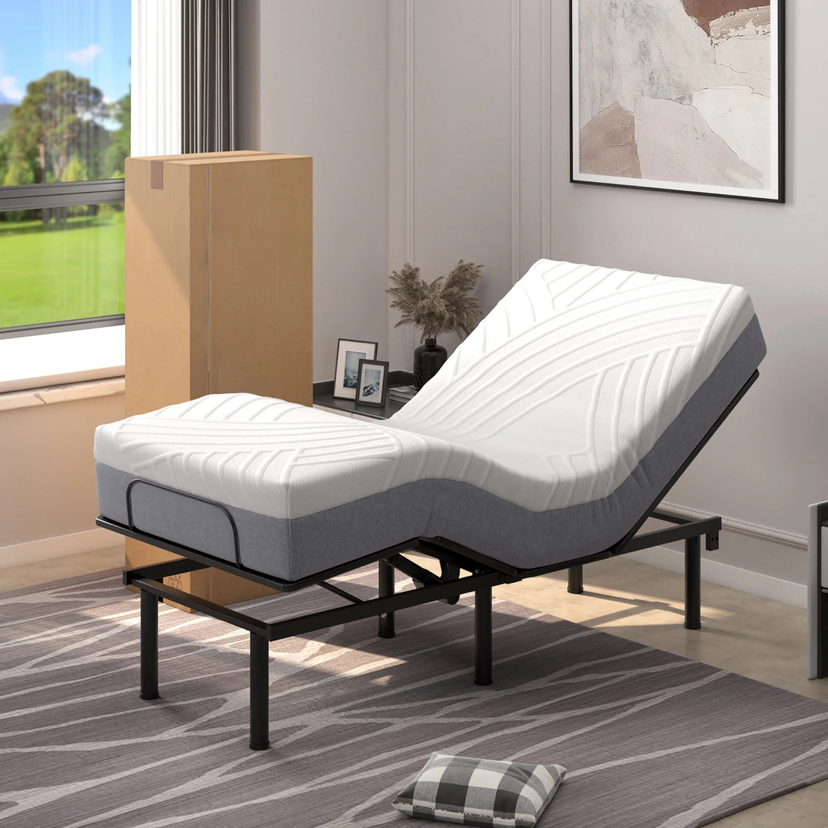 10'' Twin XL Adjustable Bed Mattress White N2917