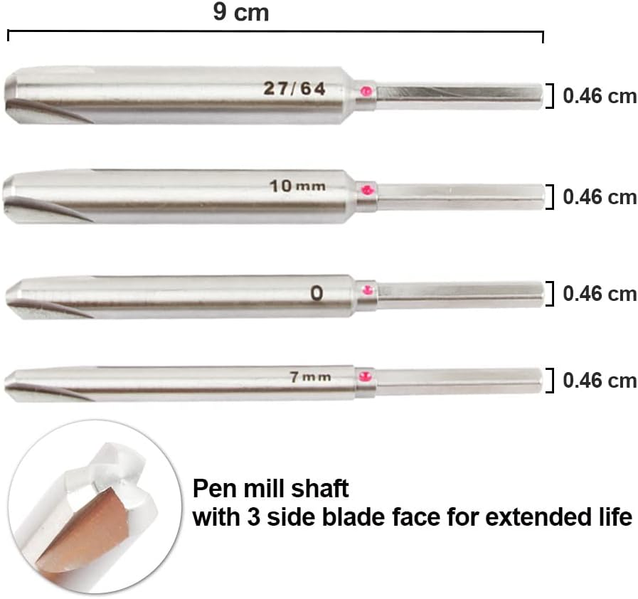 Pen Barrel Trimmer Kits with No-Sharpening Cutting Head, 7mm, 10mm Pen Mill Pilot Cutter Shafts, Pack of 2 H1831