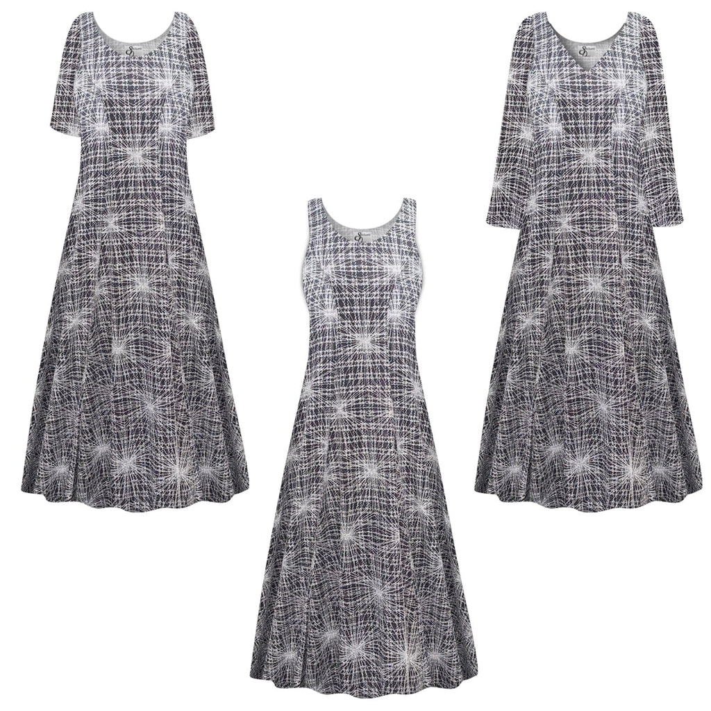 Silver Polaris Designer Print Short Sleeve Princess Cut Dress T631258