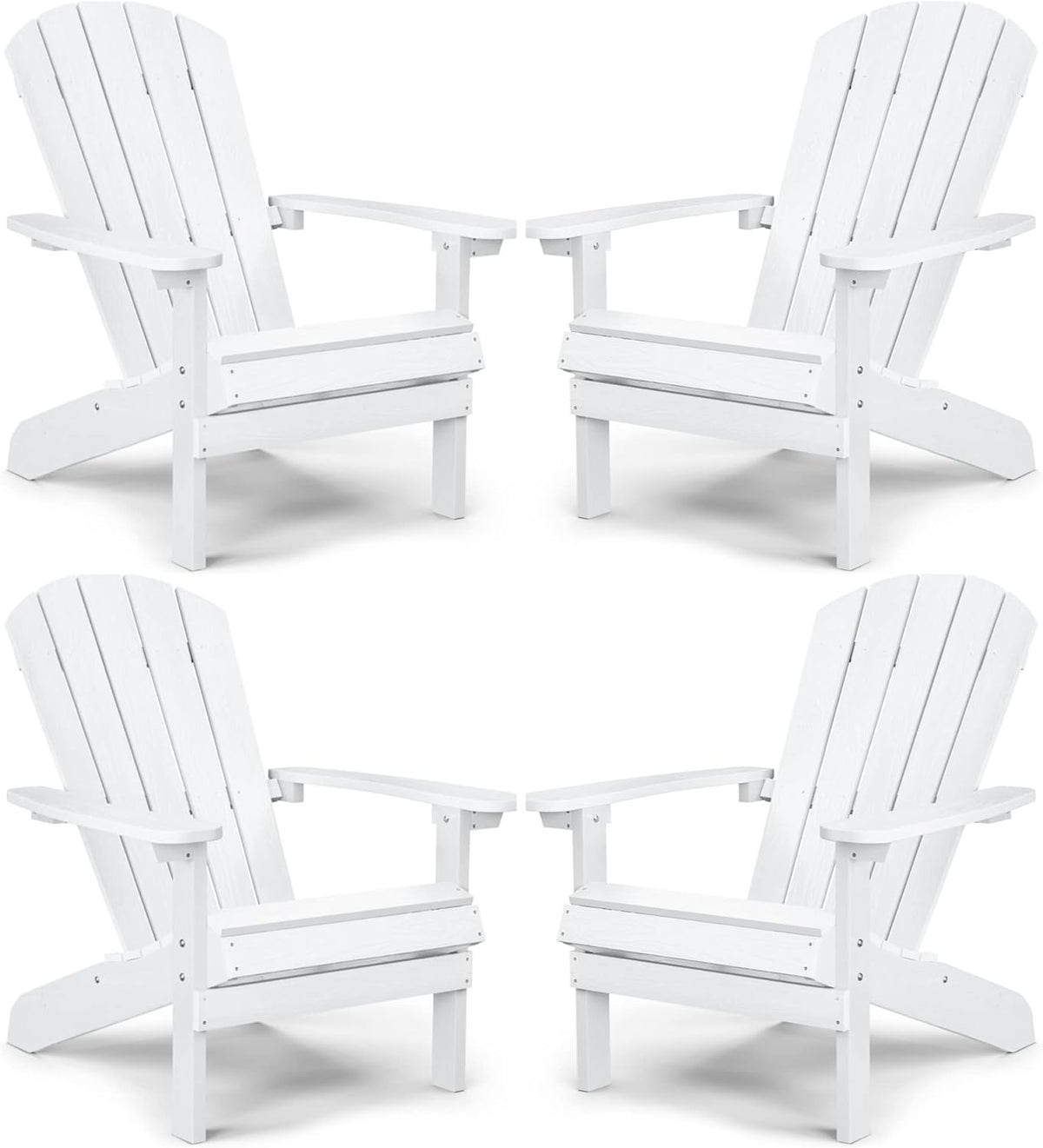Grey Plastic Adirondack Chairs Set of 2 H839