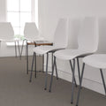 White Stack Chair with Lumbar Support and Silver Frame K26763