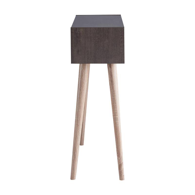 Modern Wood Console Table in Weathered Walnut C38624