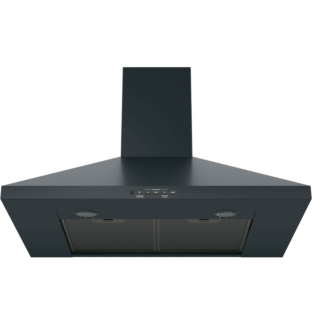 Black 30" Wide Wall Mounted Range Hood W6223