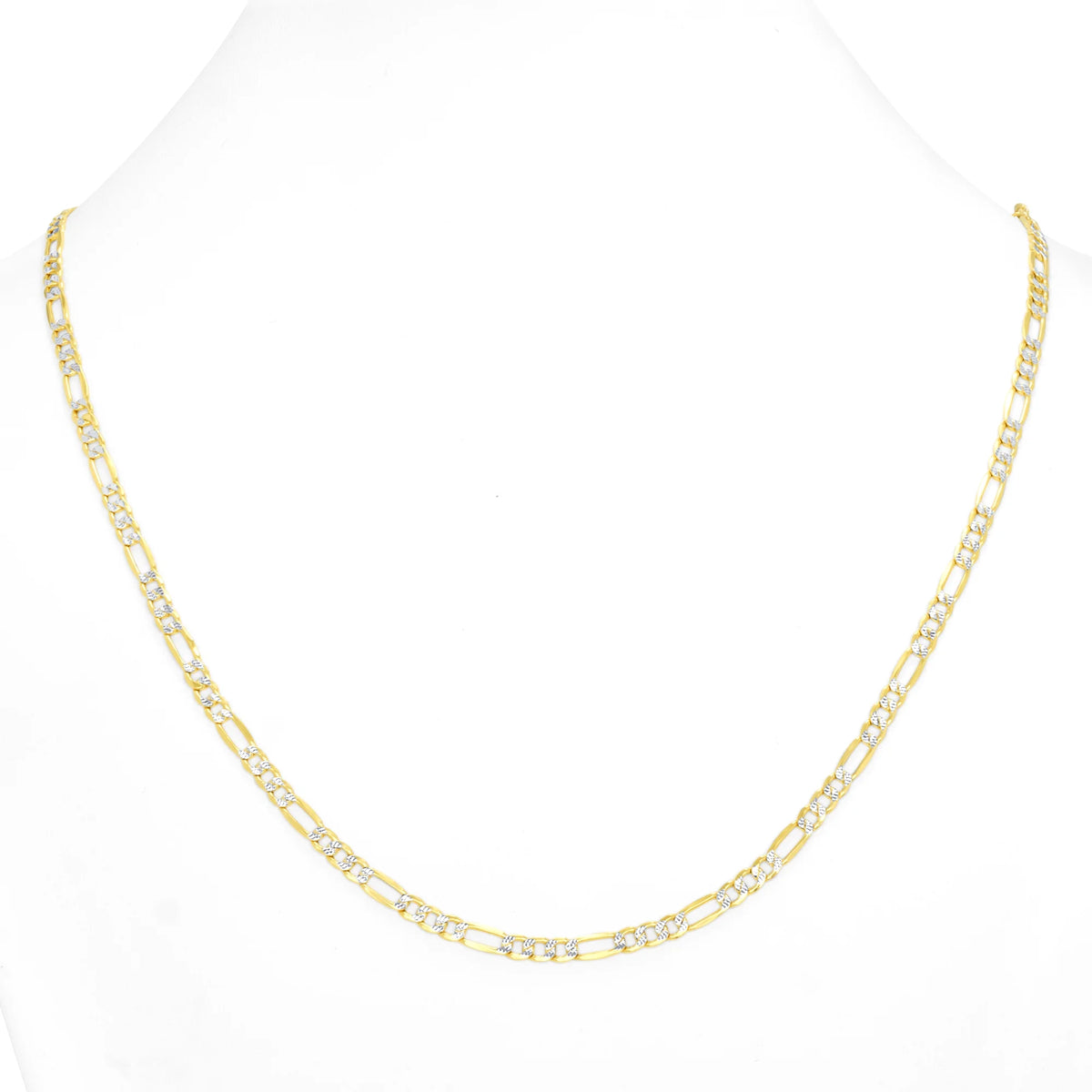 10k Yellow Gold Figaro Chain Pendant Necklace 16" - 30" T919580