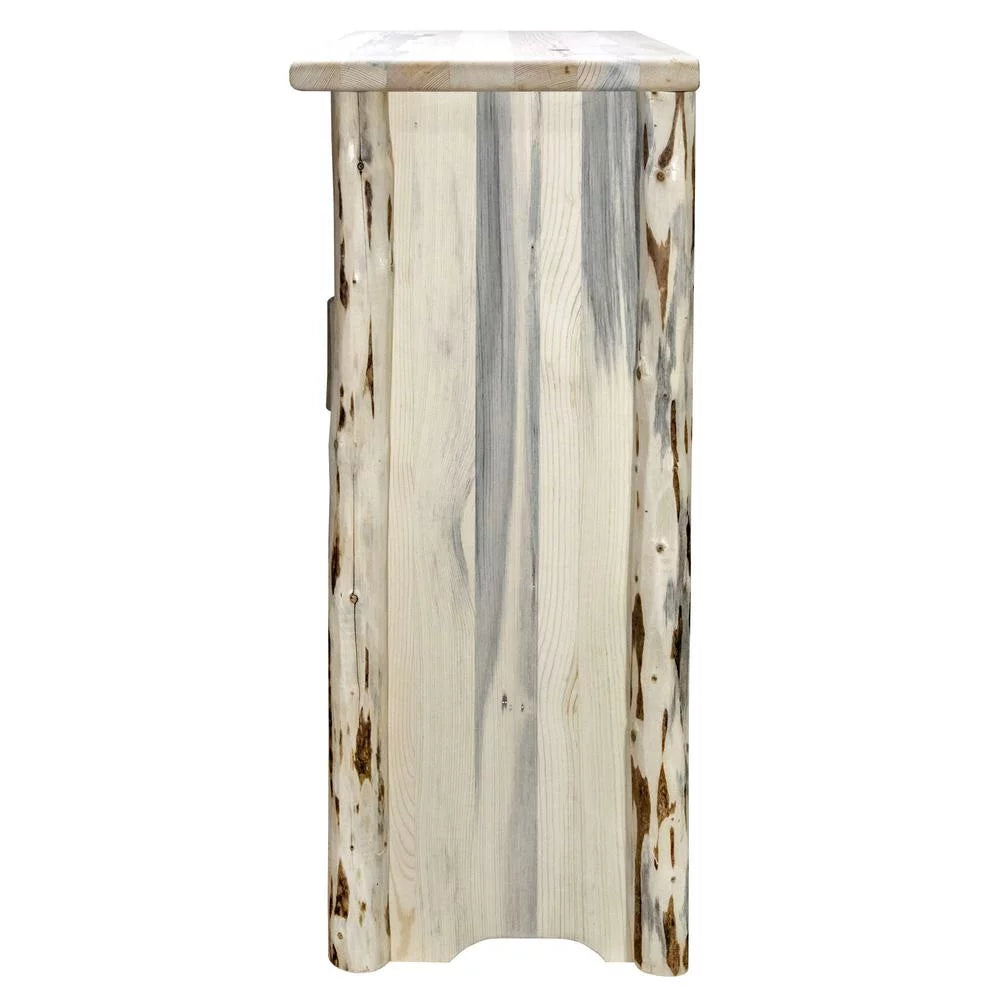 Wood Accent Cabinet with Engraved Moose in Natural Y70889