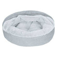 Plush & Performance Linen Hooded Donut Pet Bed Q4349