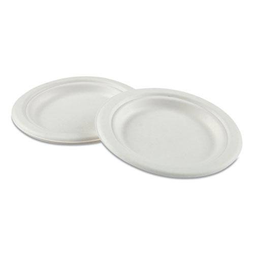 5-Compartment Bagasse Molded Fiber Dinnerware Tray, White, 500/Carton K131