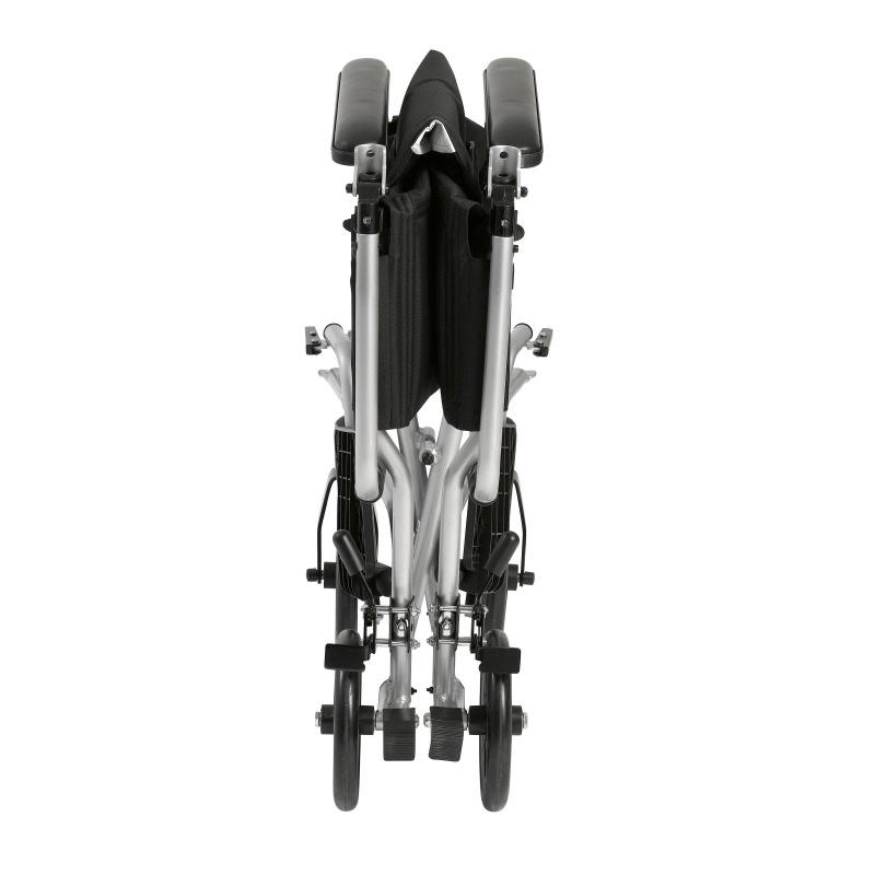 Lightweight Transport Wheelchair, 19x22 Seat, Silver I812