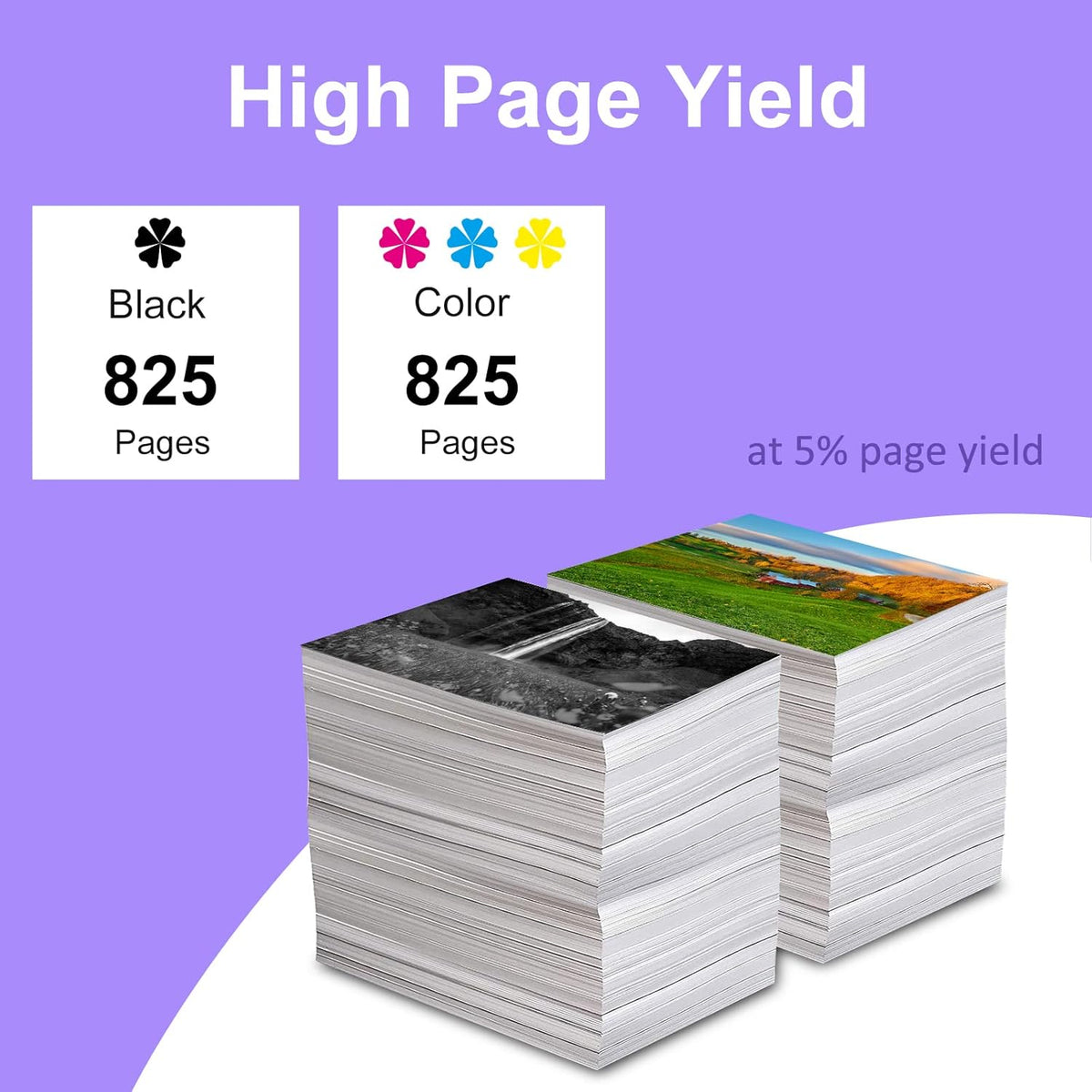 4 Pack Black Cyan Magenta Yellow Ink Cartridge for HP Printers C3494