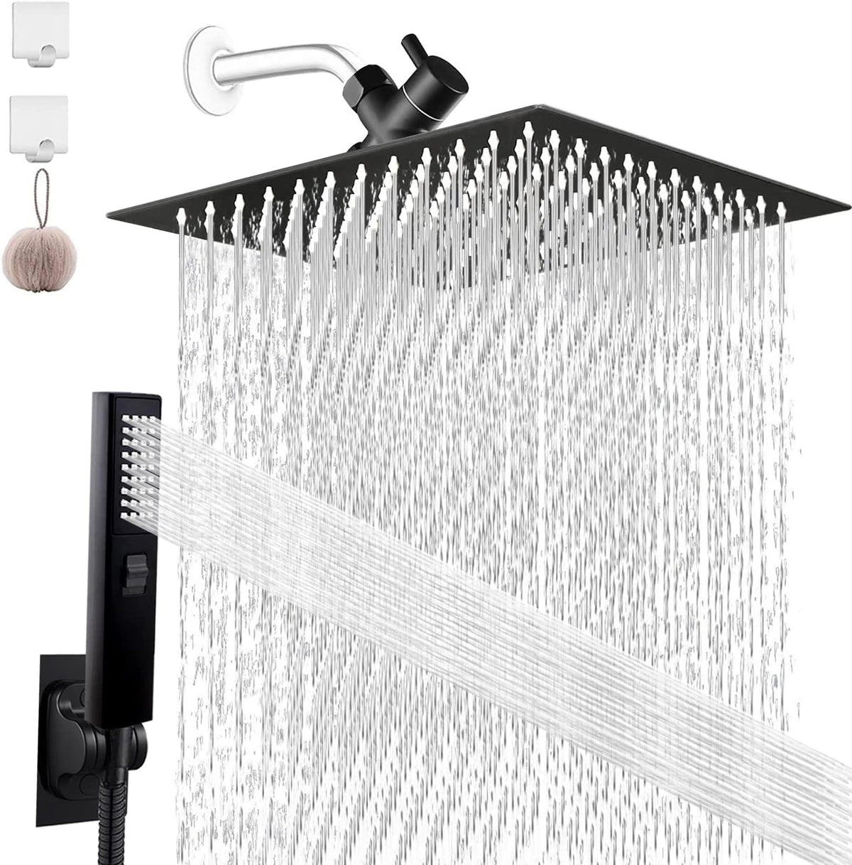 8'' Rainfall Stainless Steel Shower Head Combo with Handheld Shower and 78'' Shower Hose, Pack of 2 P449