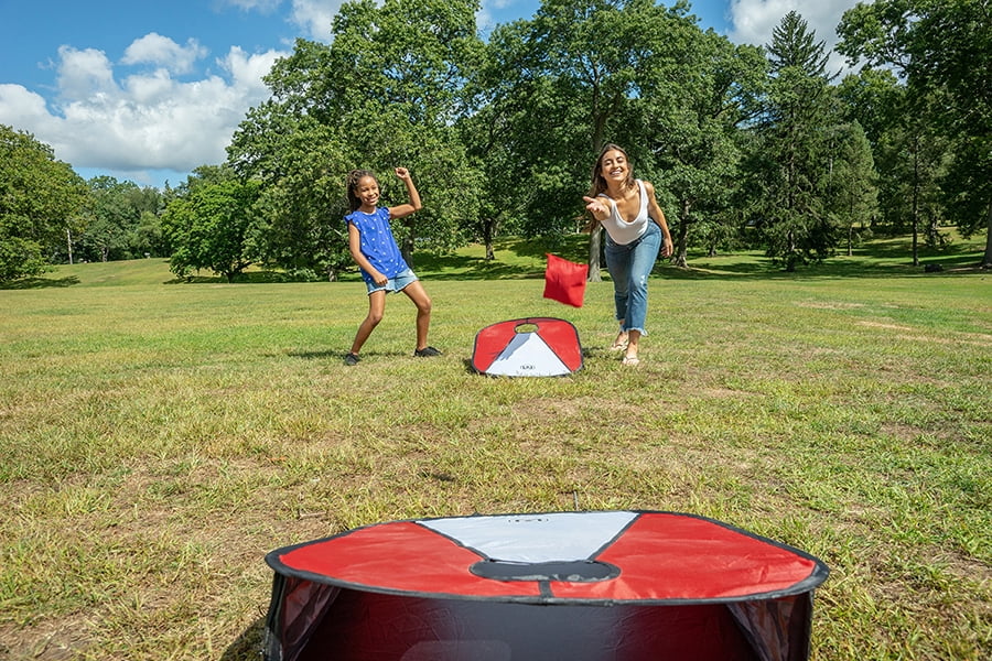 Collapsible Vinyl Cornhole Outdoor Lawn Game T2778