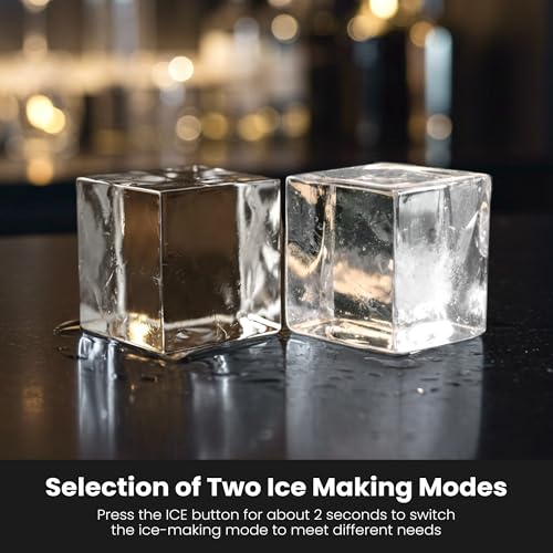 Clear Ice Cube Makers, 26Lbs/24H, Portable Countertop, Self-Cleaning, Black S9982