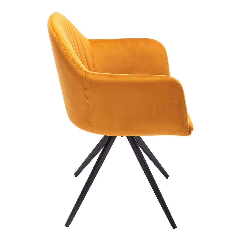 Cognac Velvet Swivel Arm Chair A132
