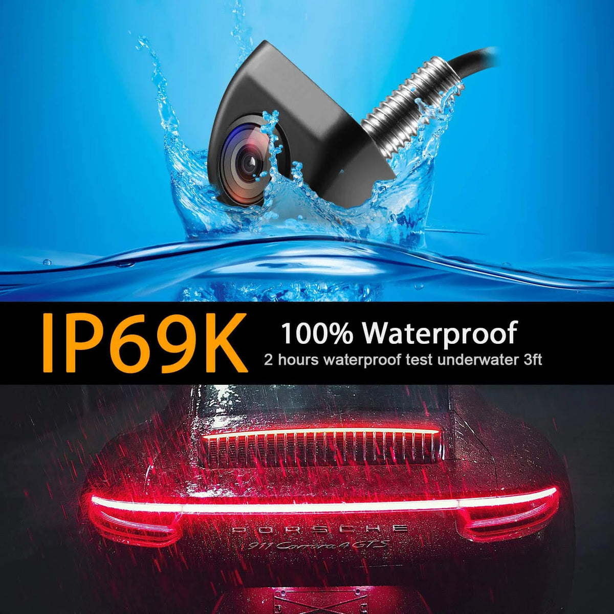 Backup/Front View Camera, IP69K Waterproof Y494