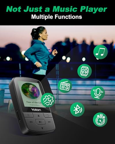 MP3 Player with Bluetooth, 64GB, FM Radio, Earphones Included D299
