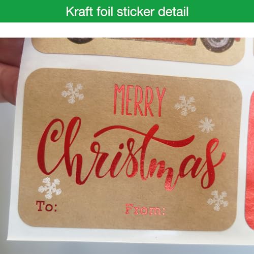 80 Count Foil Christmas Tag Stickers M725
