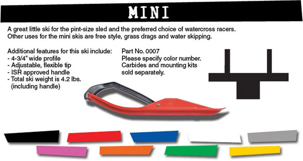 Red Snowmobile Skis with Black Loops B20153