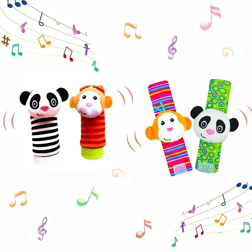 Baby Socks Toys Wrist Rattle and Foot Finder Developmental Early Educational Toys Set (4 PCS) U185