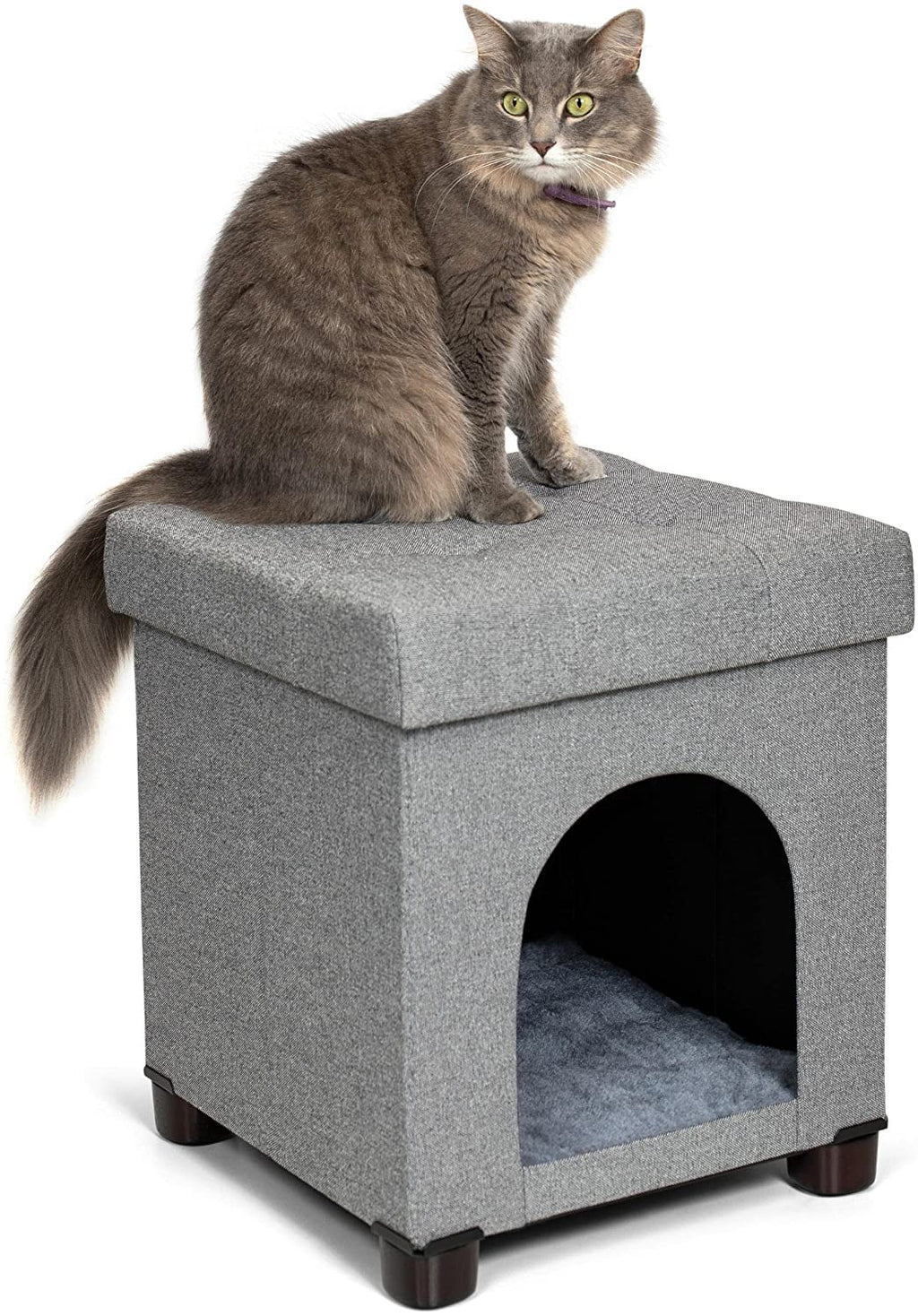 Pet House Bench Ottoman Cat Dog Furniture Bed Footstool Cozy Condo Cave F895