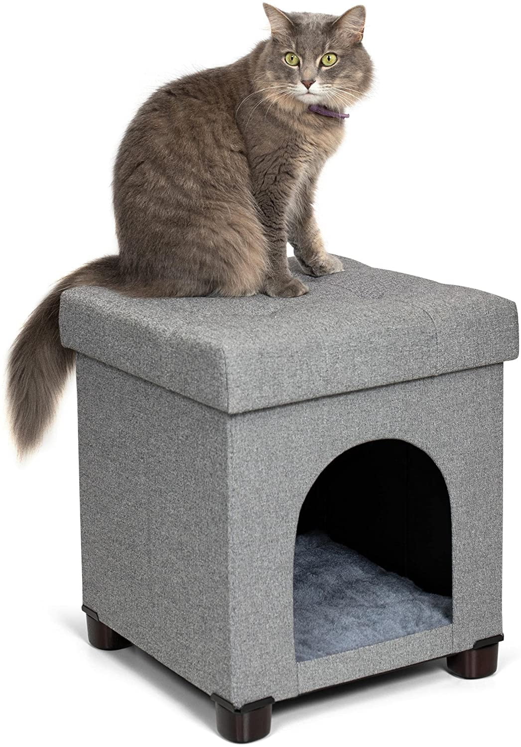 Pet House Bench Ottoman Cat Dog Furniture Bed Footstool Cozy Condo Cave F895