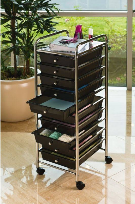 10 Drawer Organizer Cart Black H166013