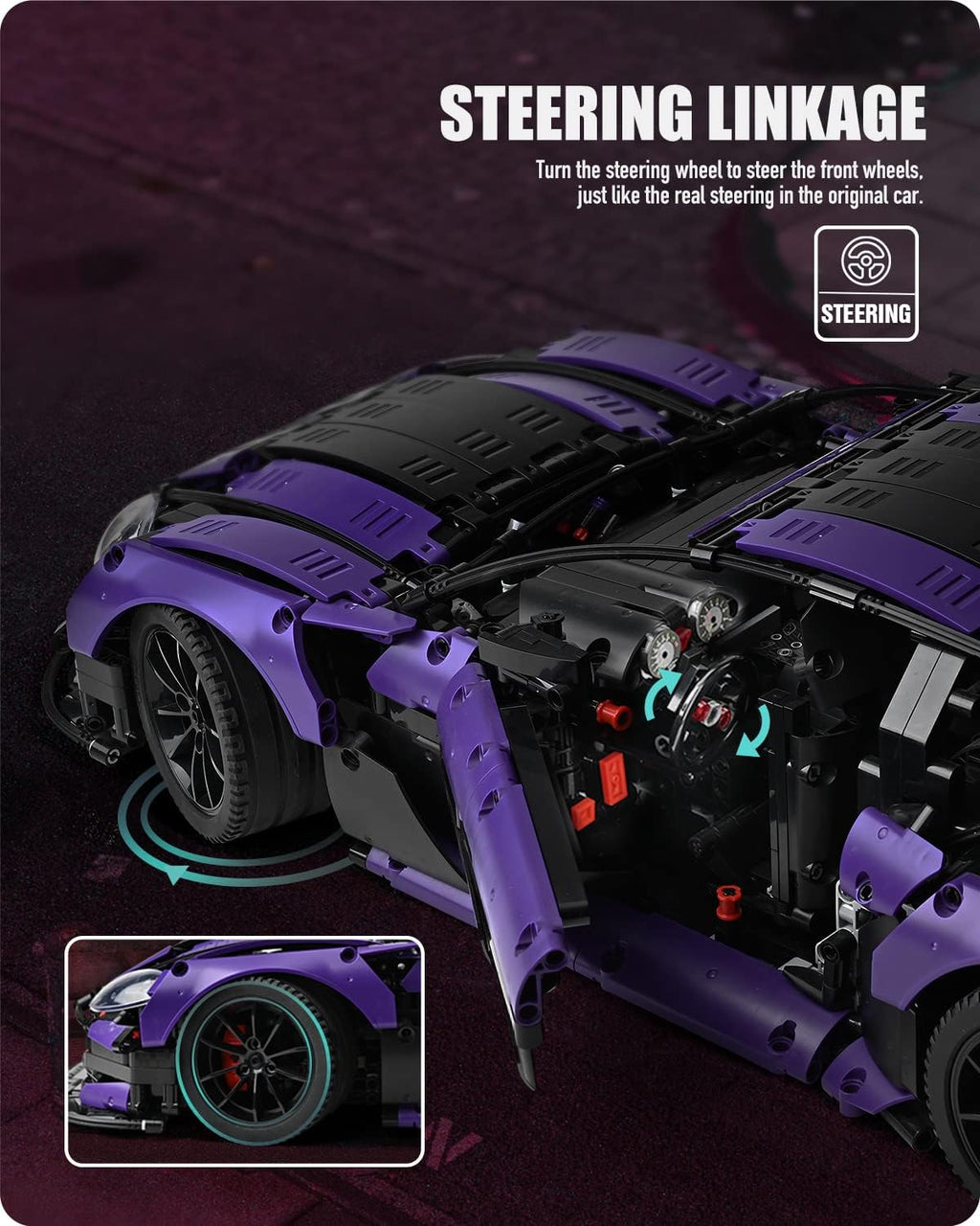 1:8 Scale Sports Car Model Building Blocks Set (3850 Pcs) U70570