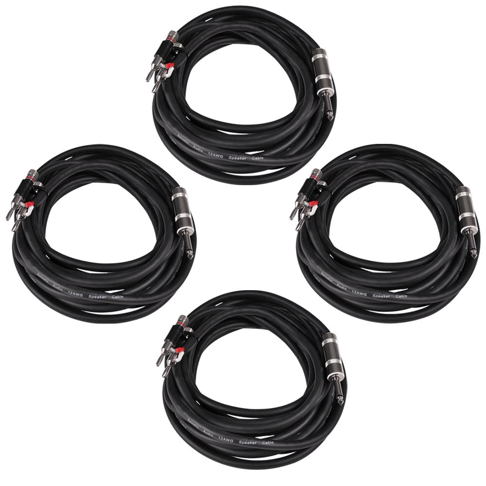 4 Pack 20 Foot 12 Gauge Speaker Cables F1916
