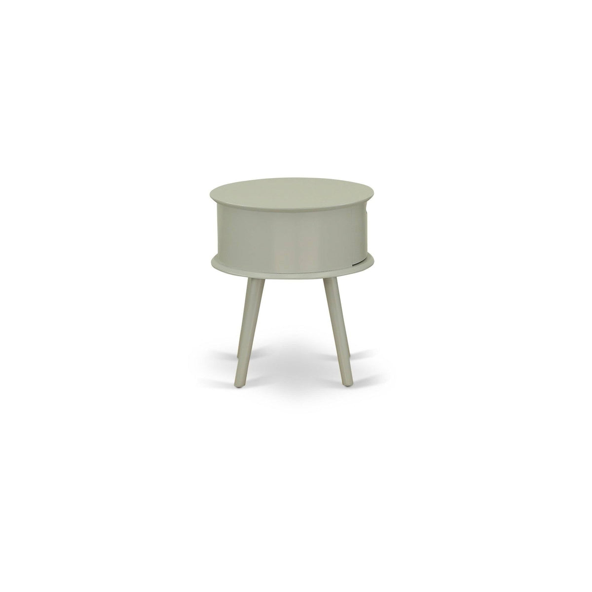 Square Night Stand End Table with Drawer in White Finish D65317