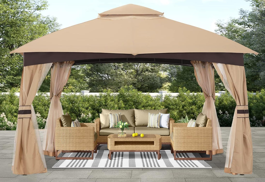 10 Ft x 10 Ft Patio Gazebo with Netting M158283