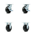 5 inch Phenolic Wheels Caster Set of 4, Black L107721